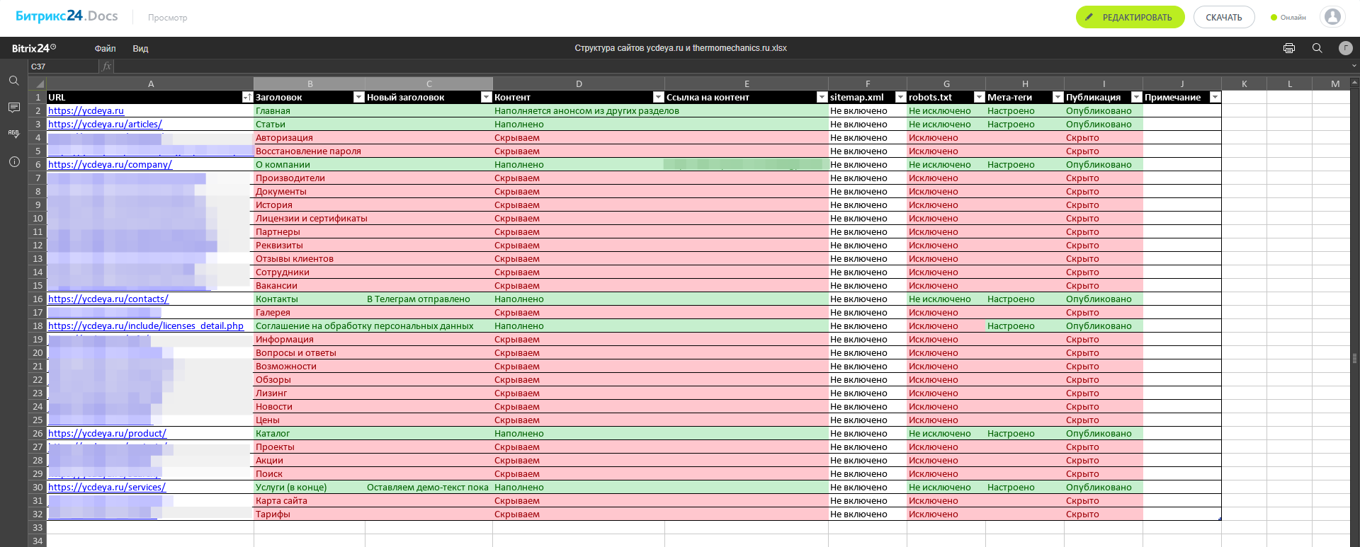Файл структуры сайта