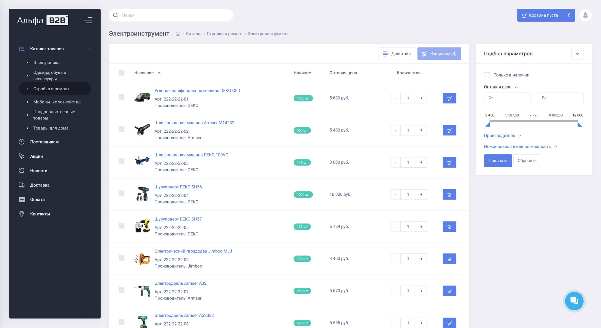 АЛЬФА: B2B - оптовый портал с личным кабинетом в «АБМ» АЛЬФА: B2B - оптовый портал с личным кабинетом